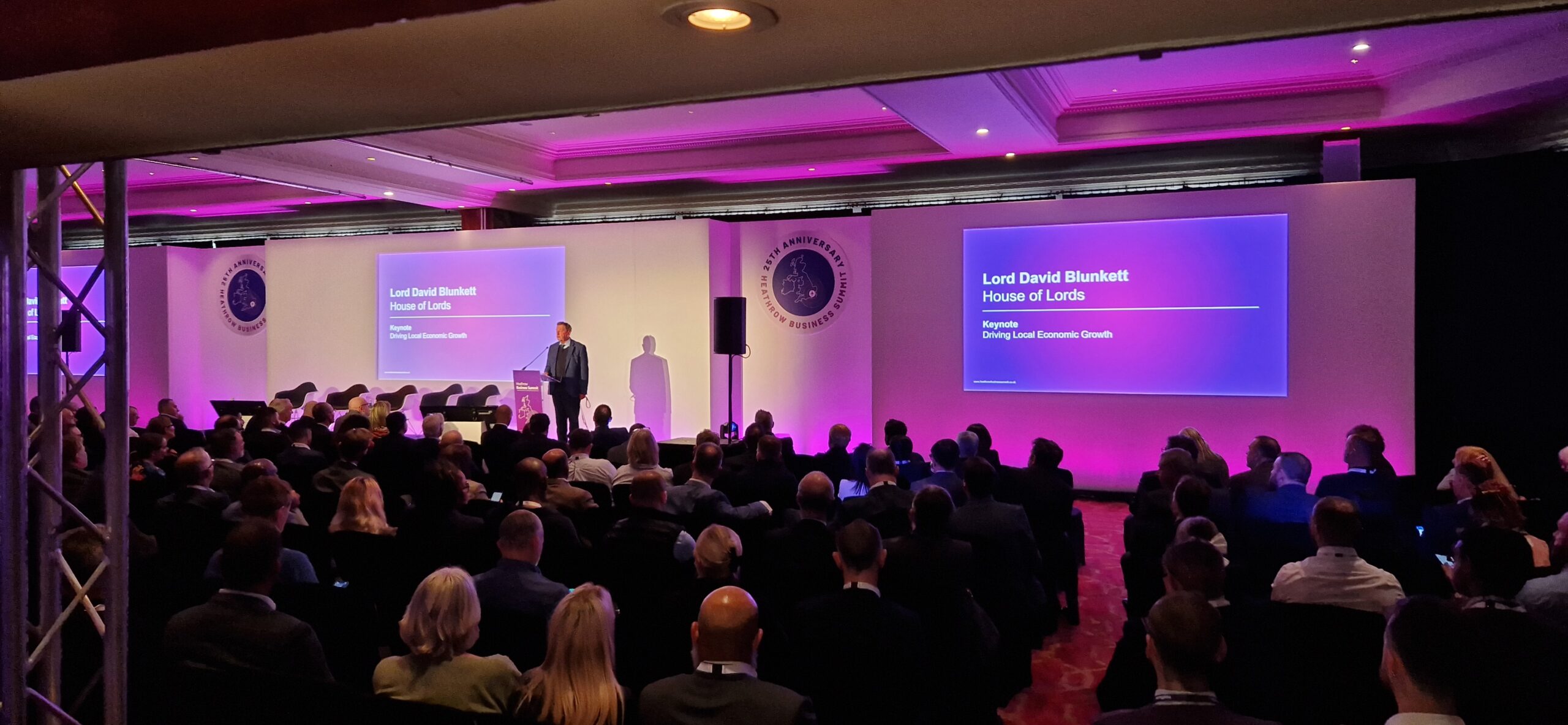 Lord David Blanket presenting at Heathrow's Business Summit